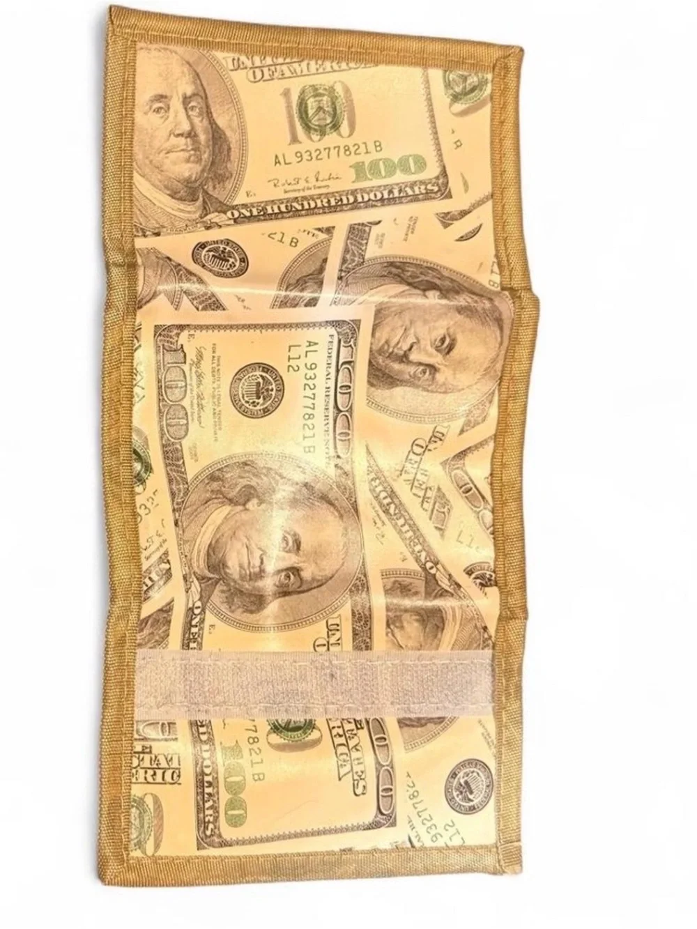 Vintage 2000s Y2K Money Print Trifold Wallet Canvas